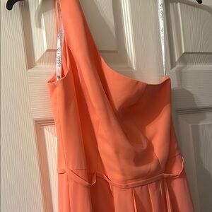 Elegant One-Shoulder Coral Dress